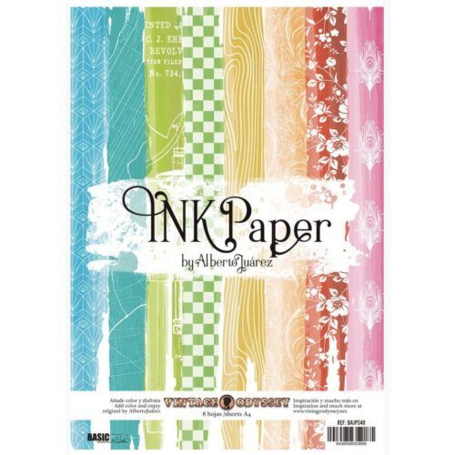 Set de 8 papeles barnizados A4 Speak easy de Vintage Odyssey