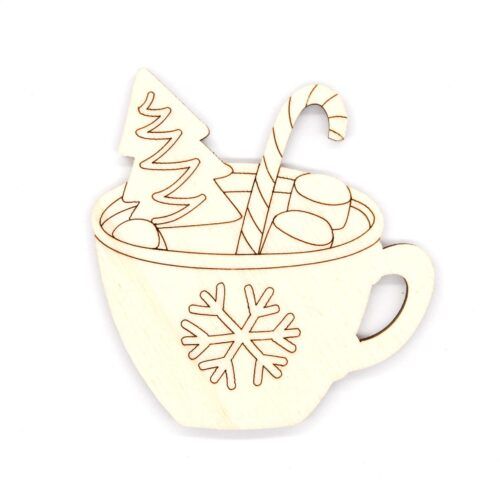 Silueta de madera - Taza navideña