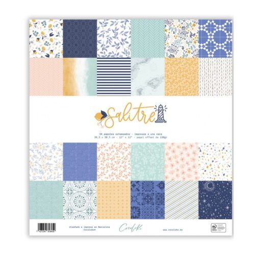 Bloc de 24 papeles 12"x12" a una cara Salitre de Cocoloko