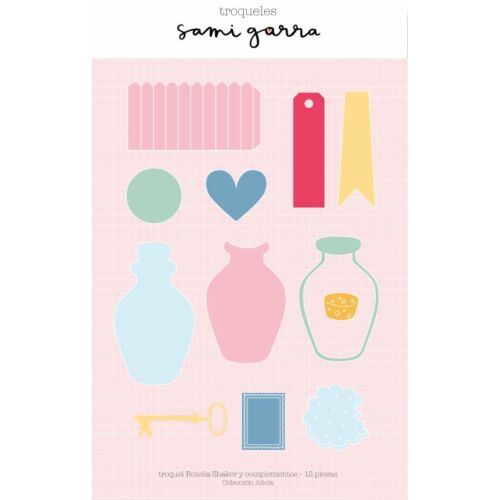 Troquel Botella Shaker y complementos Alicia de Sami Garra