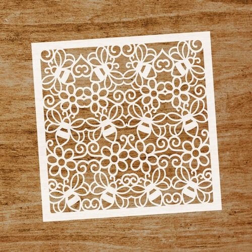 Stencil Abejas y flores