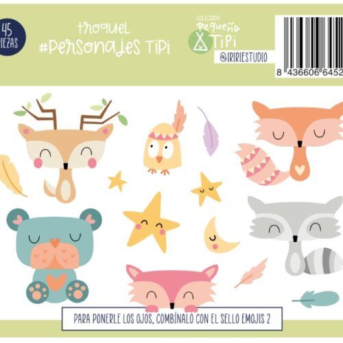 Troquel Personajes Pequeño Tipi de Iriri Estudio