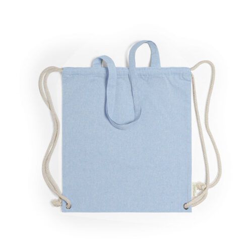 Bolsa mochila algodón reciclado 42x34cm AZUL