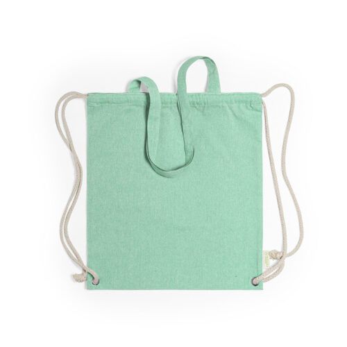 Bolsa mochila algodón reciclado 42x34cm VERDE