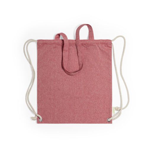 Bolsa mochila algodón reciclado 42x34cm ROJO