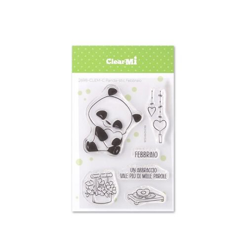 Set de sellos transparentes "Panda-stic Febrero" IMPRONTE DE AUTORE